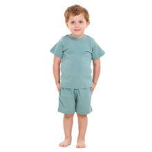 Load image into Gallery viewer, Boys summer pajama set Stone Blue t-shirt + shorts
