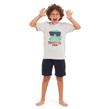 Load image into Gallery viewer, Boys summer pajama set crocodile t-shirt +Dark Blue shorts
