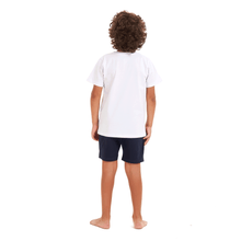 Load image into Gallery viewer, Boys summer pajama set Monster t-shirt +Dark blue shorts

