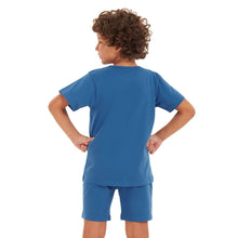 Load image into Gallery viewer, Boys summer pajama set Indigo t-shirt + shorts
