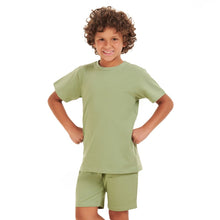 Load image into Gallery viewer, Boys summer pajama set Pistache t-shirt + shorts
