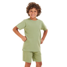 Load image into Gallery viewer, Boys summer pajama set Pistache t-shirt + shorts

