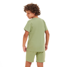 Load image into Gallery viewer, Boys summer pajama set Pistache t-shirt + shorts
