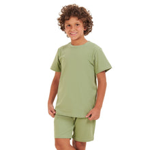 Load image into Gallery viewer, Boys summer pajama set Pistache t-shirt + shorts
