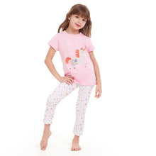 Load image into Gallery viewer, Girls summer pajama set Magical Unicorn t-shirt + White leggings
