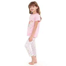 Load image into Gallery viewer, Girls summer pajama set Magical Unicorn t-shirt + White leggings

