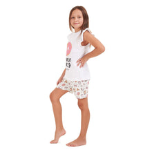 Load image into Gallery viewer, Girls summer pajama set Donut t-shirt + shorts
