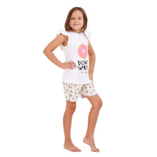 Load image into Gallery viewer, Girls summer pajama set Donut t-shirt + shorts
