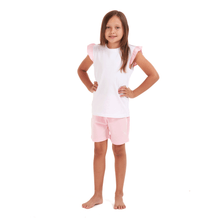 Load image into Gallery viewer, Girls summer pajama set Pink fairy t-shirt + Pink shorts
