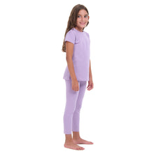 Load image into Gallery viewer, Girls summer pajama set Lilac t-shirt + Pants
