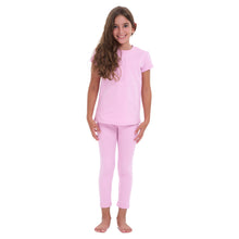 Load image into Gallery viewer, Girls summer pajama set Rose t-shirt + Pants
