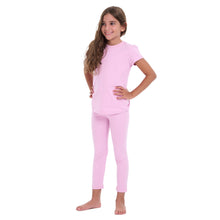 Load image into Gallery viewer, Girls summer pajama set Rose t-shirt + Pants
