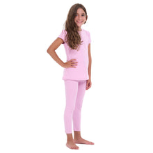 Load image into Gallery viewer, Girls summer pajama set Rose t-shirt + Pants
