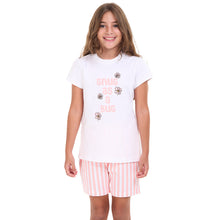 Load image into Gallery viewer, Girls summer pajama set Snug As A Bug t-shirt +shorts
