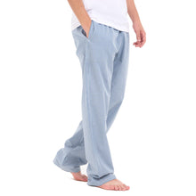 Load image into Gallery viewer, Men summer Dark Blue x White Checkered pants

