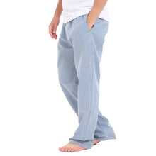 Load image into Gallery viewer, Men summer Dark Blue x White Checkered pants
