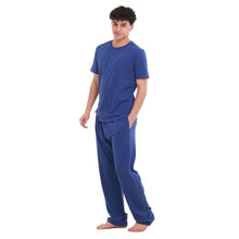 Load image into Gallery viewer, Men summer pajama set  Indigo T-shirt + Pants
