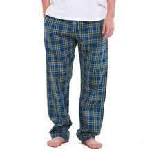 Load image into Gallery viewer, Men summer pant checkered olive x Petroleum
