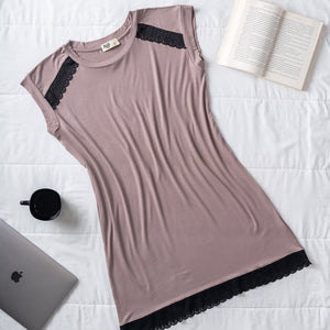 Women summer Cafe Lace Night shirt