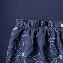 Load image into Gallery viewer, Women summer pajama set Dark blue Tee + Magnolia Floral Pants
