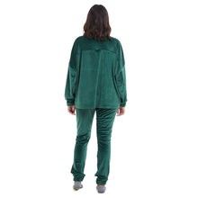Load image into Gallery viewer, Women Winter Pajama Set Dark green Sweatshirt + Pants
