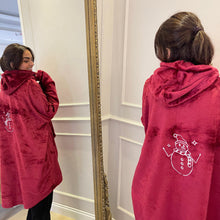Load image into Gallery viewer, Snuggs Blanket Hoodie Red Christmas Snowman
