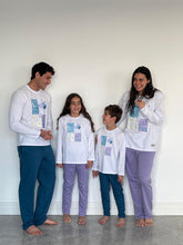Load image into Gallery viewer, Men summer Eid pajama set White T-shirt + Petroleum Pants
