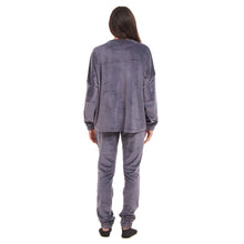 Load image into Gallery viewer, Women Winter Pajama Set Dark Grey Sweatshirt + Pants
