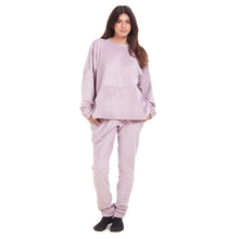 Load image into Gallery viewer, Women Winter Pajama Set Mauve Sweatshirt + Pants
