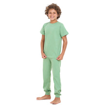Load image into Gallery viewer, Boys summer pajama set Apple Green t-shirt + Pants
