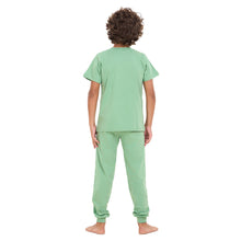 Load image into Gallery viewer, Boys summer pajama set Apple Green t-shirt + Pants
