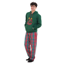 Load image into Gallery viewer, Men Winter Pajama Set Oh Deer Hoodie + Red x Green Checkered Pants
