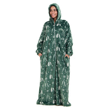 Load image into Gallery viewer, Snuggs Wearable Blanket Monk Green Christmas Tree
