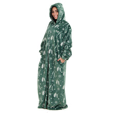 Load image into Gallery viewer, Snuggs Wearable Blanket Monk Green Christmas Tree
