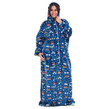 Load image into Gallery viewer, Snuggs Wearable Blanket Monk Blue monster
