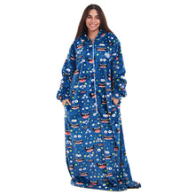 Load image into Gallery viewer, Snuggs Wearable Blanket Monk Blue monster
