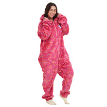 Load image into Gallery viewer, Snuggs Blanket Onesie Fuchsia Space
